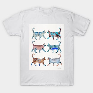 Blue Brown Cat Collection T-Shirt